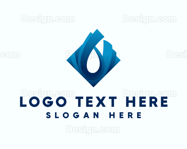 Water Droplet Liquid Logo