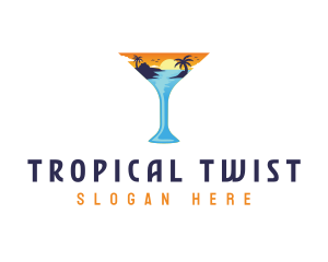 Sunset Beach Drink logo design