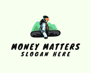 Winter Mountain Snowboarder  Logo