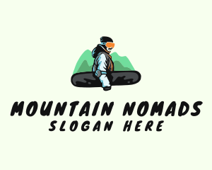 Winter Mountain Snowboarder  logo design