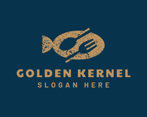 Golden Fish Cutlery logo design