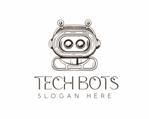 Vintage Robot Tech logo design