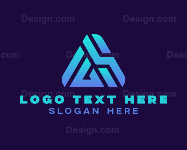Triangle Monogram Letter AS Logo
