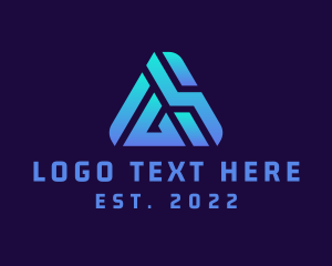 Triangle Letter AS Monogram logo