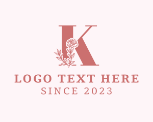 Elegant Flower Letter K logo