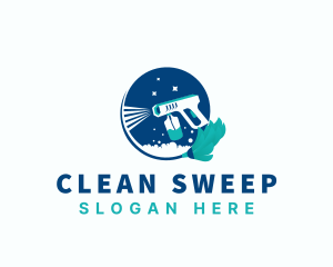 Cleaning Mop Sprayer Disinfect logo design