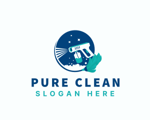 Cleaning Mop Sprayer Disinfect logo design