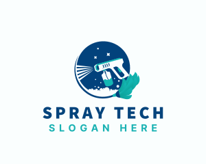 Cleaning Mop Sprayer Disinfect logo design