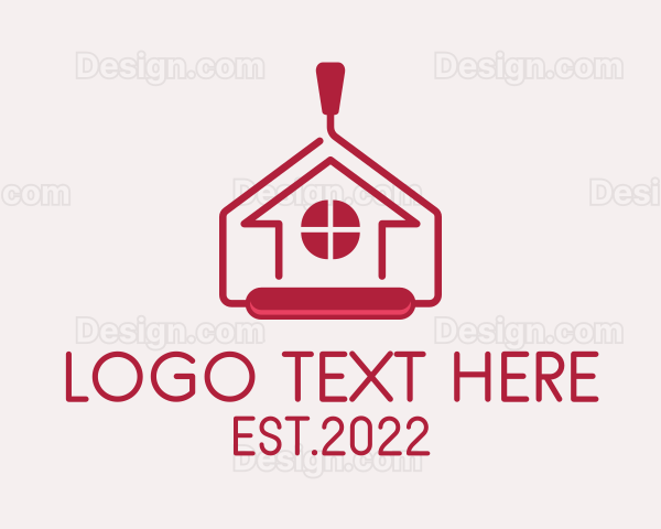 Paint Roller House Renovation Logo