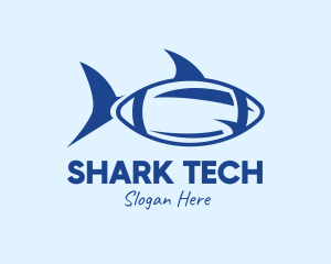 Blue Football Shark logo