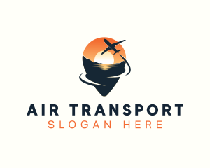 Airplane Tourist Pin logo design