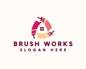 Home Paint Brush logo design