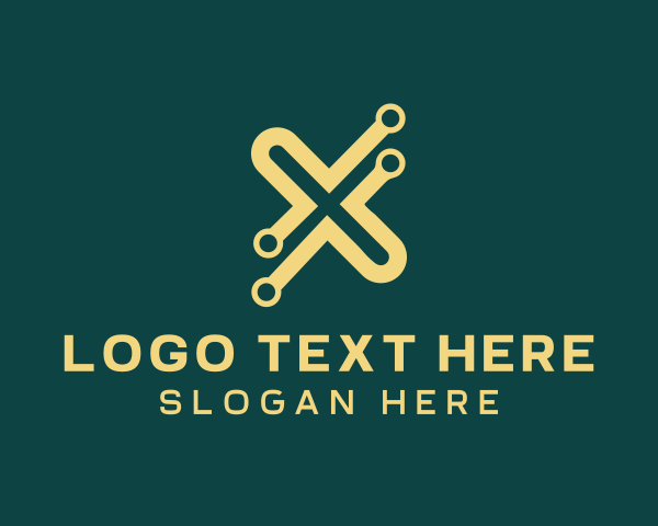 Yellow Letter X Tech logo