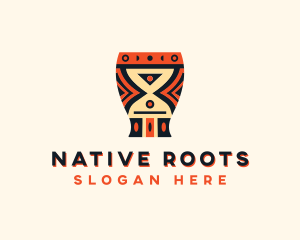 Tribal African Djembe  logo design