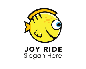 Round Yellow Fish logo design