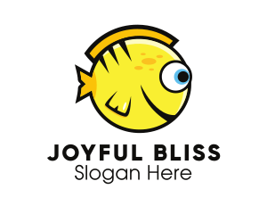 Round Yellow Fish logo design