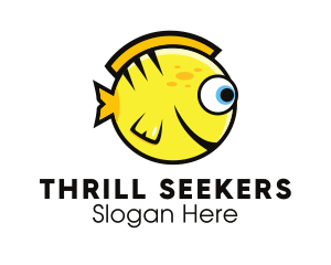 Round Yellow Fish logo design