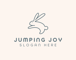 Jumping Bunny Monoline logo design