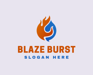 Blaze Cooling Refrigerator HVAC logo design