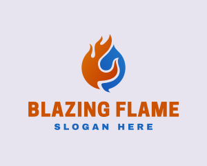 Blaze Cooling Refrigerator HVAC logo design