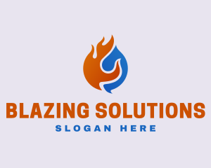 Blaze Cooling Refrigerator HVAC logo design