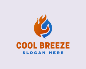 Blaze Cooling Refrigerator HVAC logo design