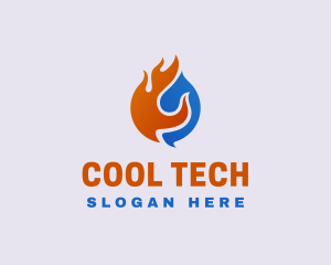 Blaze Cooling Refrigerator HVAC logo design