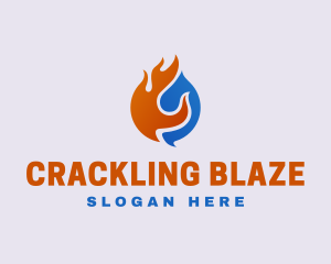 Blaze Cooling Refrigerator HVAC logo design