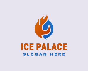 Blaze Cooling Refrigerator HVAC logo design