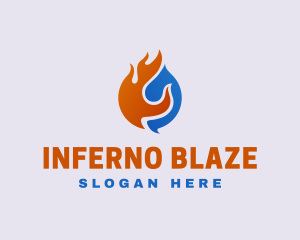 Blaze Cooling Refrigerator HVAC logo design