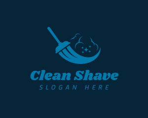 Mop Janitor Cleaning logo design