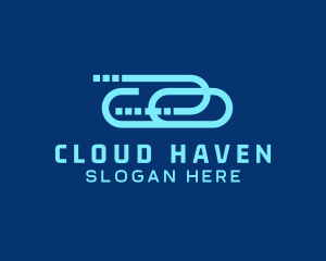 Digital Cloud Clip Technology logo design