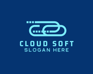 Digital Cloud Clip Technology logo design