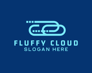 Digital Cloud Clip Technology logo design