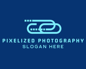 Digital Cloud Clip Technology logo design