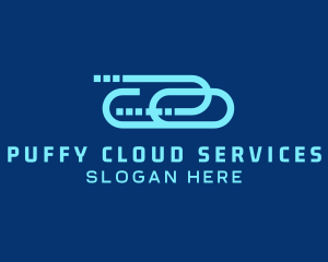 Digital Cloud Clip Technology logo design