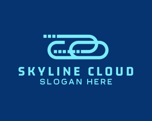 Digital Cloud Clip Technology logo design