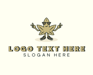 Cartoon Marijuana Leaf logo