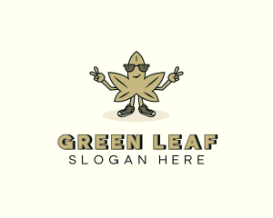 Cartoon Marijuana Leaf logo design