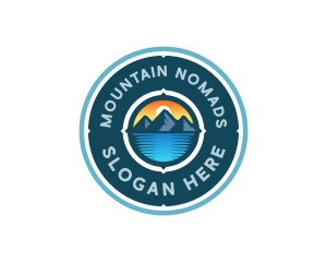 Mountain Nature Compass logo design