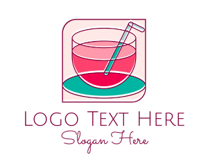 Pink Juice Drink logo design