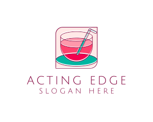 Pink Juice Drink logo design