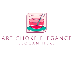 Pink Juice Drink logo design