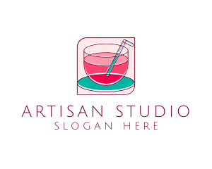 Pink Juice Drink logo design