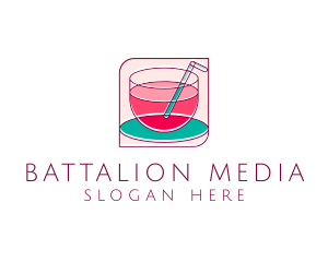 Pink Juice Drink logo design