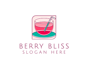 Pink Juice Drink logo design