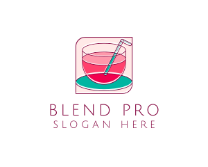 Pink Juice Drink logo design