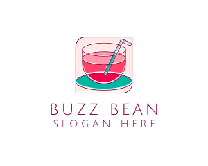 Pink Juice Drink logo design