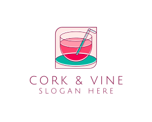 Pink Juice Drink logo design