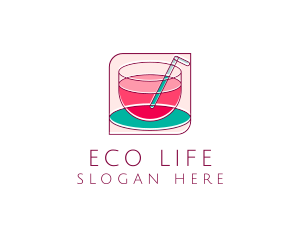 Pink Juice Drink logo design